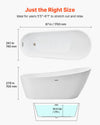 Vevor Acrylic Freestanding Bathtub 56.8 Gal. 67" Oval with Brushed Nickel Drain New