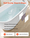 Vevor Acrylic Freestanding Bathtub 56.8 Gal. 67" Oval with Brushed Nickel Drain New