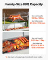 Vevor Rotisserie Grill 48 in. Spit Roaster with Wheels 4-Level Height 132 lb. Capacity New