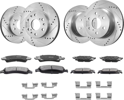 Vevor Front and Rear Brake Rotors and Pads Kit Drilled Slotted for Chevy Silverado GMC Sierra New