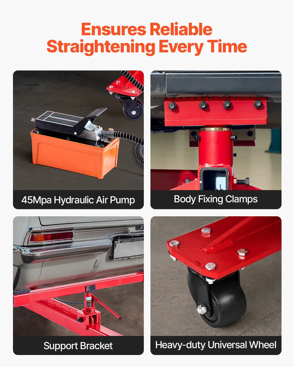 Vevor Auto Body Frame Puller Straightener 6 Ton with Airbag Jack Hydraulic Foot Pump New