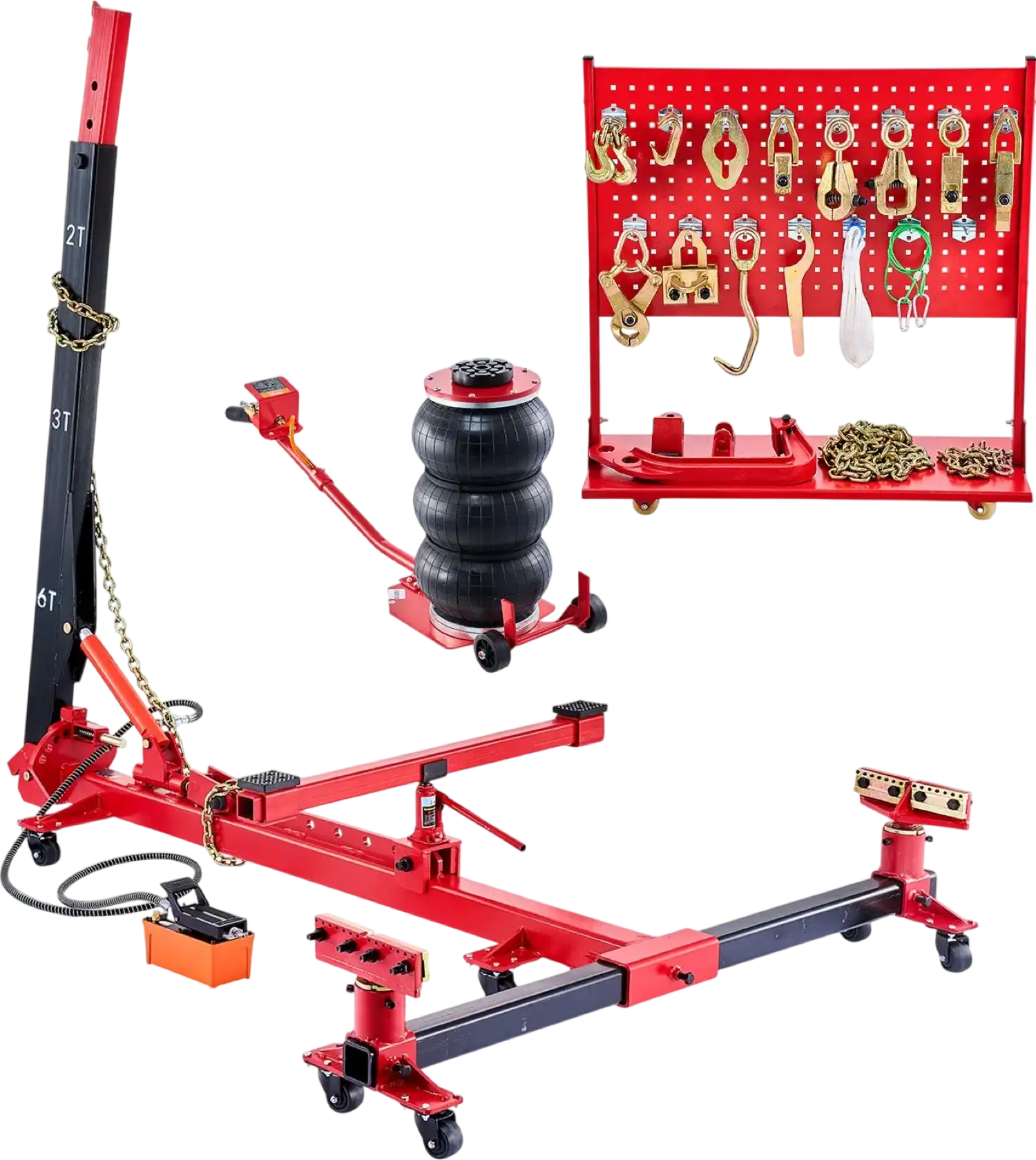 Vevor Auto Body Frame Puller Straightener 6 Ton with Airbag Jack Hydraulic Foot Pump New