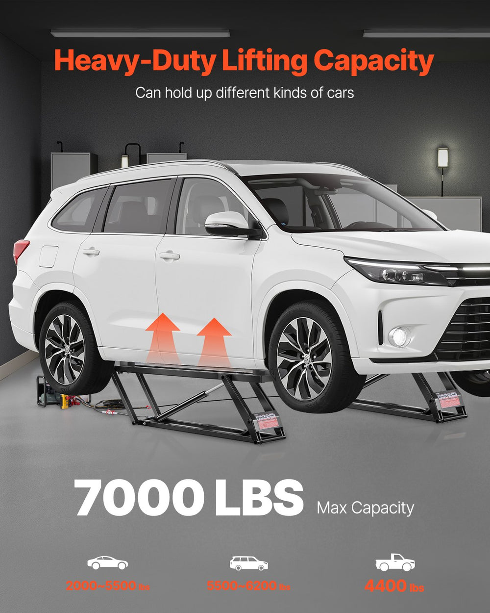 Vevor Car Lift 7000 LBS Adjustable with Remote Control 750W New