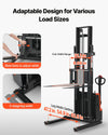 Vevor Electric Pallet Stacker 98" Lift 3300 lbs Adjustable Width Forks Straddle Legs New