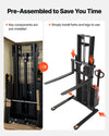 Vevor Electric Pallet Stacker 98" Lift 3300 lbs Adjustable Width Forks Straddle Legs New