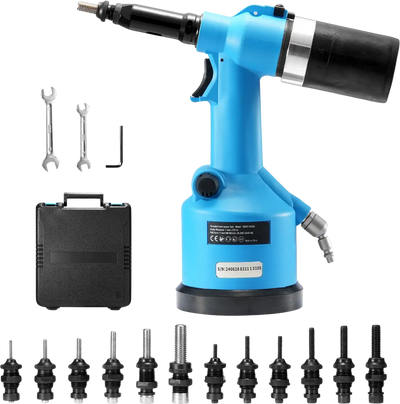 Vevor Pneumatic Air Riveter Gun Tool Kit with 13 Size Nose Pieces New