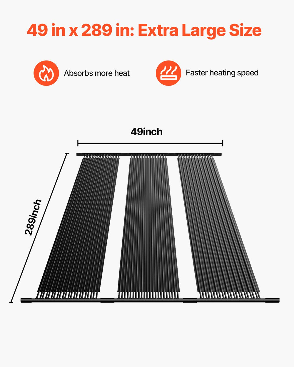 Vevor Solar Pool Heater 4' x 24' Aboveground and Inground Heating System New