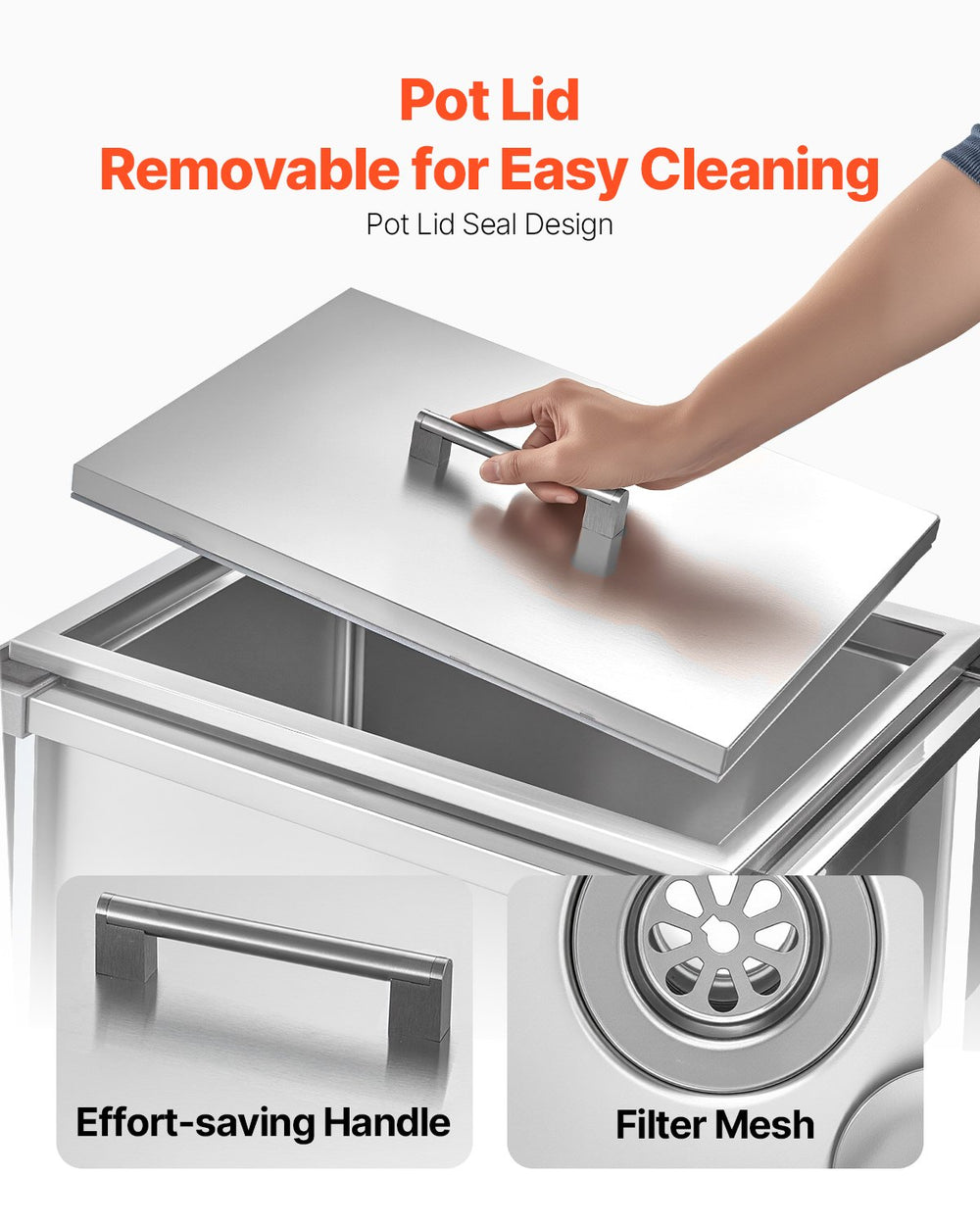 Vevor Rolling Ice Chest Cooler Cart 32.8 QT Capacity New