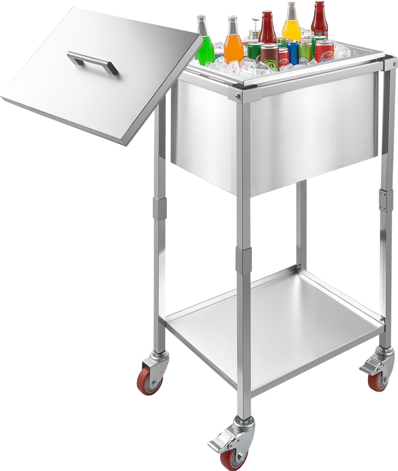 Vevor Rolling Ice Chest Cooler Cart 32.8 QT Capacity New