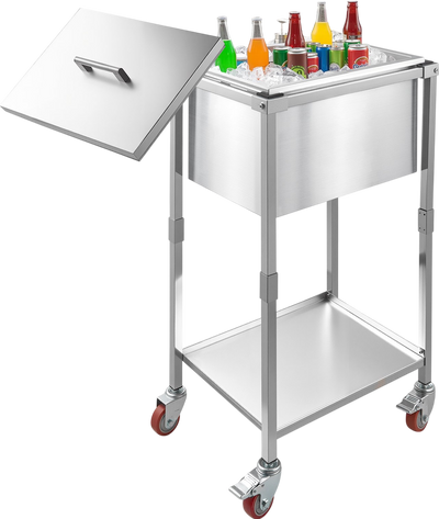 Vevor Rolling Ice Chest Cooler Cart 32.8 QT Capacity New