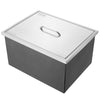 Vevor Drop in Ice Chest 20" x 14" x 12" Stainless Steel Bin with Cover and Drain Plug New