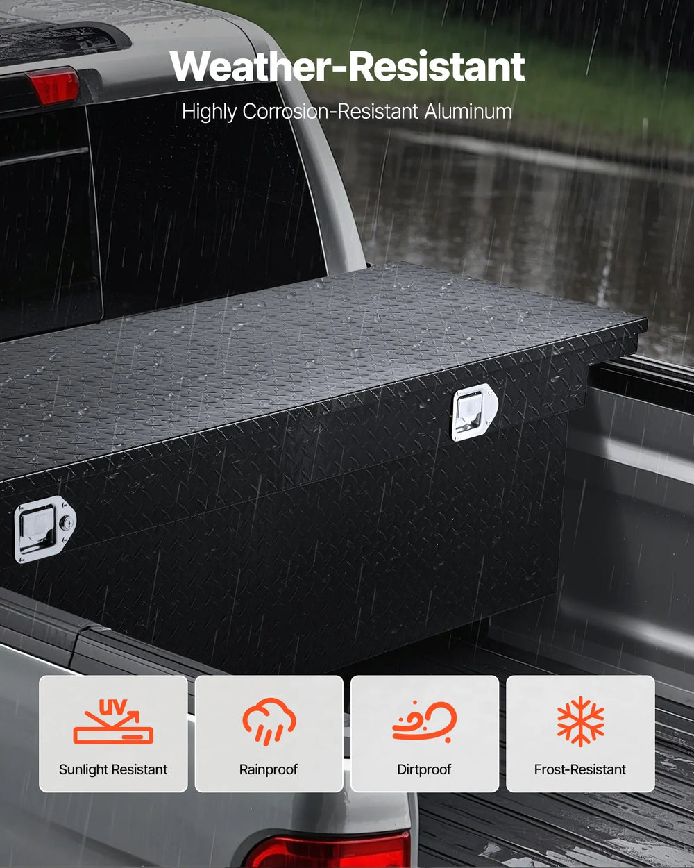 Vevor Truck Tool Box 69 x 20 x 14 in. Aluminum Diamond Texture with Lock New