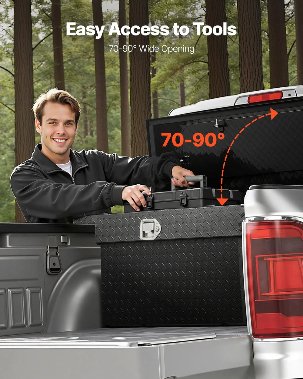 Vevor Truck Tool Box 69 x 20 x 14 in. Aluminum Diamond Texture with Lock New