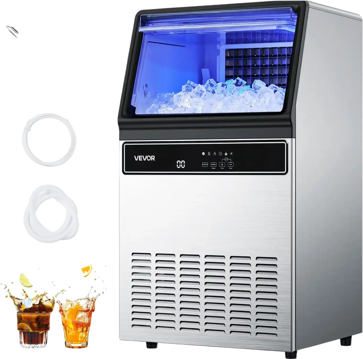 Vevor Commercial Ice Maker 130 lbs/24H with 33 lbs Storage New