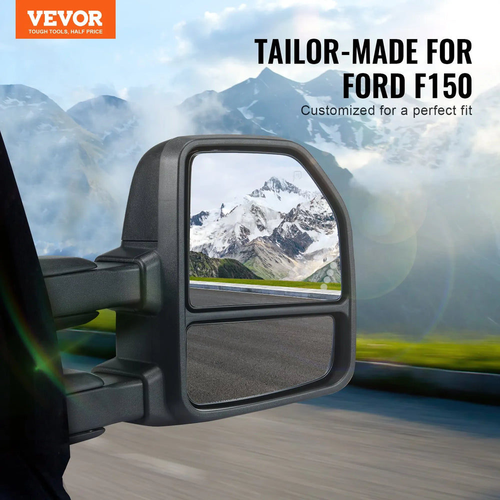 Vevor Towing Mirrors Power Heated LED Turn Signal Puddle Light for 2015-2018 Ford F150 New