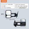 Vevor Towing Mirrors Power Heated LED Turn Signal for 2008-2014 Chevy Silverado GMC Sierra New