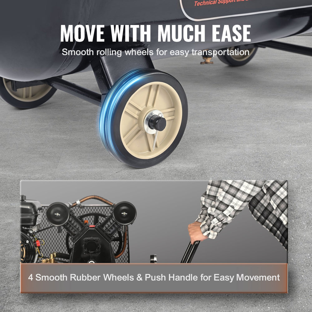 Vevor Air Compressor Gas Powered 9 CFM @ 115 PSI 7HP 21 Gallon New