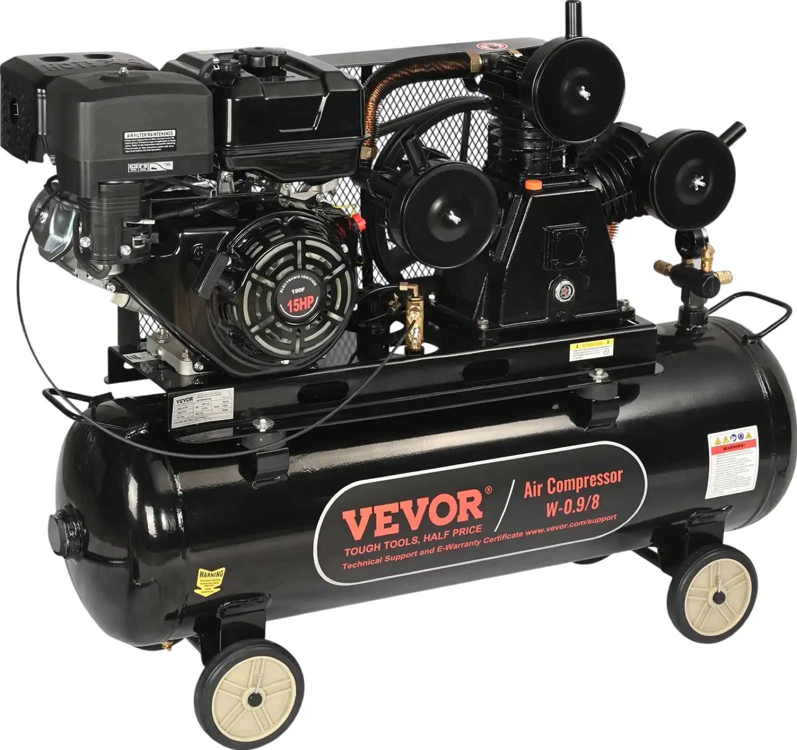 Vevor Air Compressor Gas Powered 30 Gal. 15 HP 33CFM @ 115 PSI New