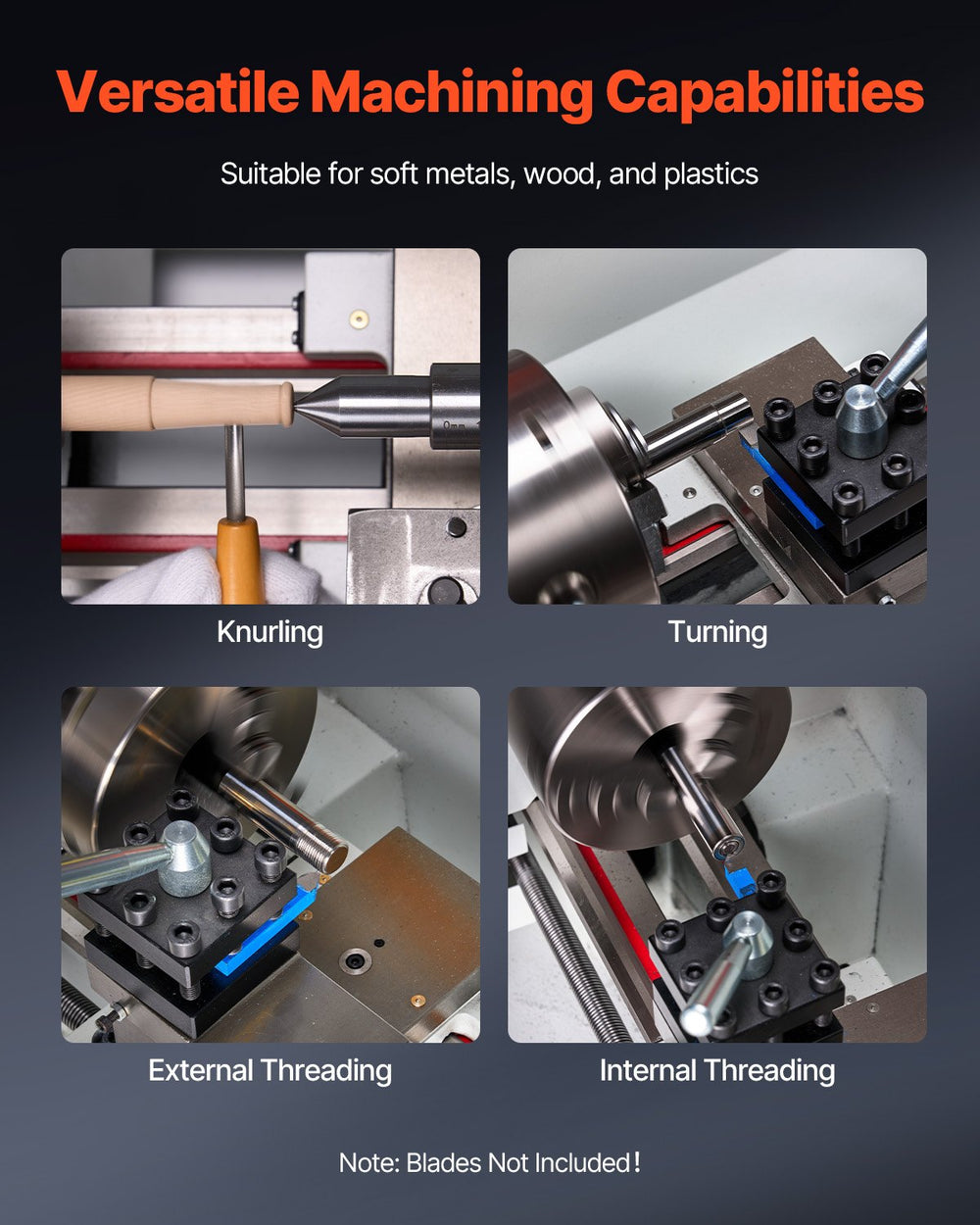 Vevor Metal Lathe 8.7" x 39" Precision Bench Tool 2500 RPM Variable Speed New