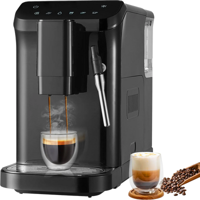 Vevor Automatic Espresso Machine with Frother Steam Wand Built-in Grinder 1.5L Water Tank New