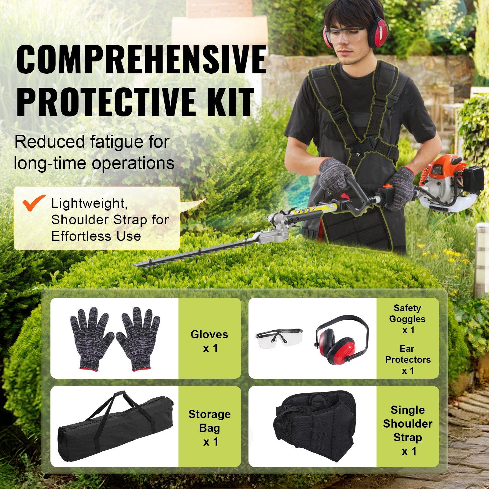セット Vevor 52CC 6-in-1 Gas Trimmer Tool Set with Extension Pole