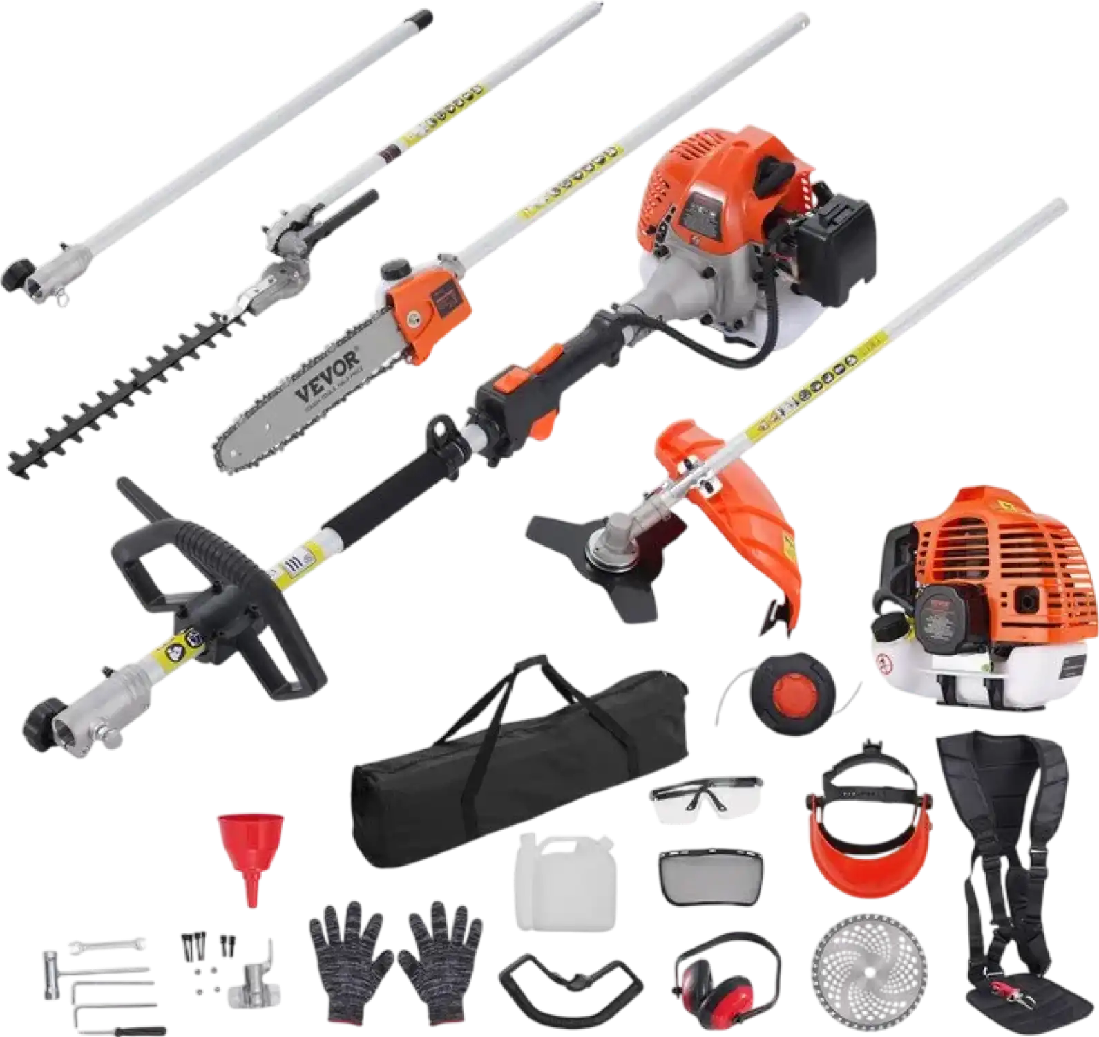 Vevor Trimming Tools 6-in-1 Multi-Functional Gas Hedge Trimmer 33cc New