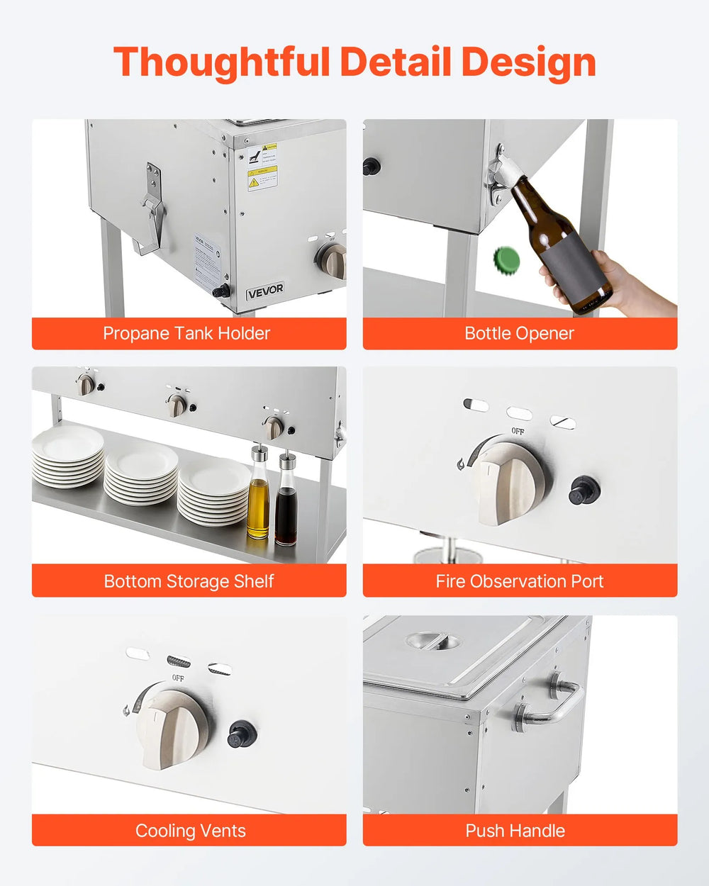 Vevor Commercial Steam Table Propane Food Warmer 4 Pan Independent Temp Control New