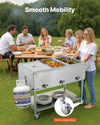 Vevor 3-Pan Food Warmer Propane Steam Table with Independent Temp Control New