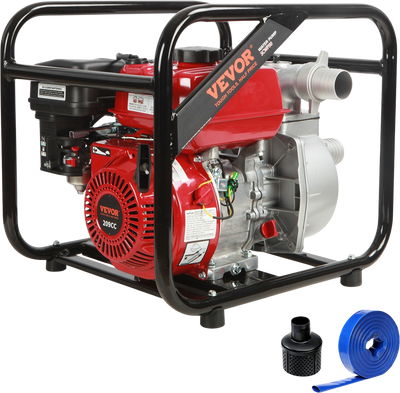 Vevor Gasoline Engine Water Pump with 25FT Hose 7HP 142 GPM New