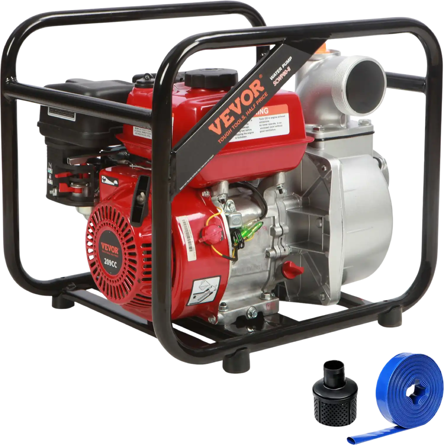 Vevor Gasoline Engine Water Pump with 25FT Hose 7HP 265 GPM New