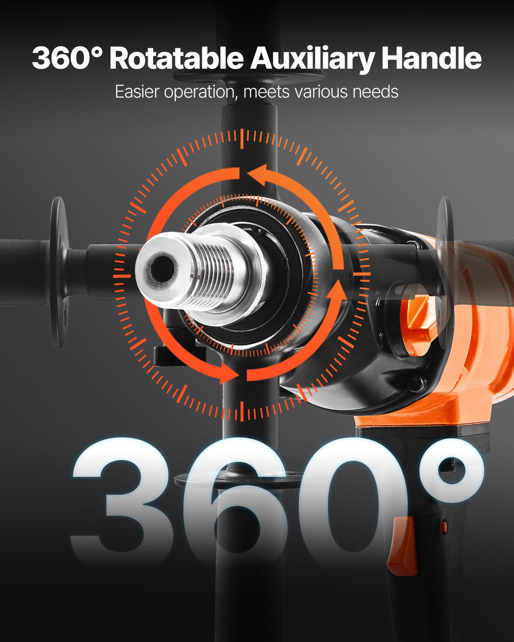 Vevor Core Drill Rig 8" Diameter Handheld with 4 Drill Bits 1800W New