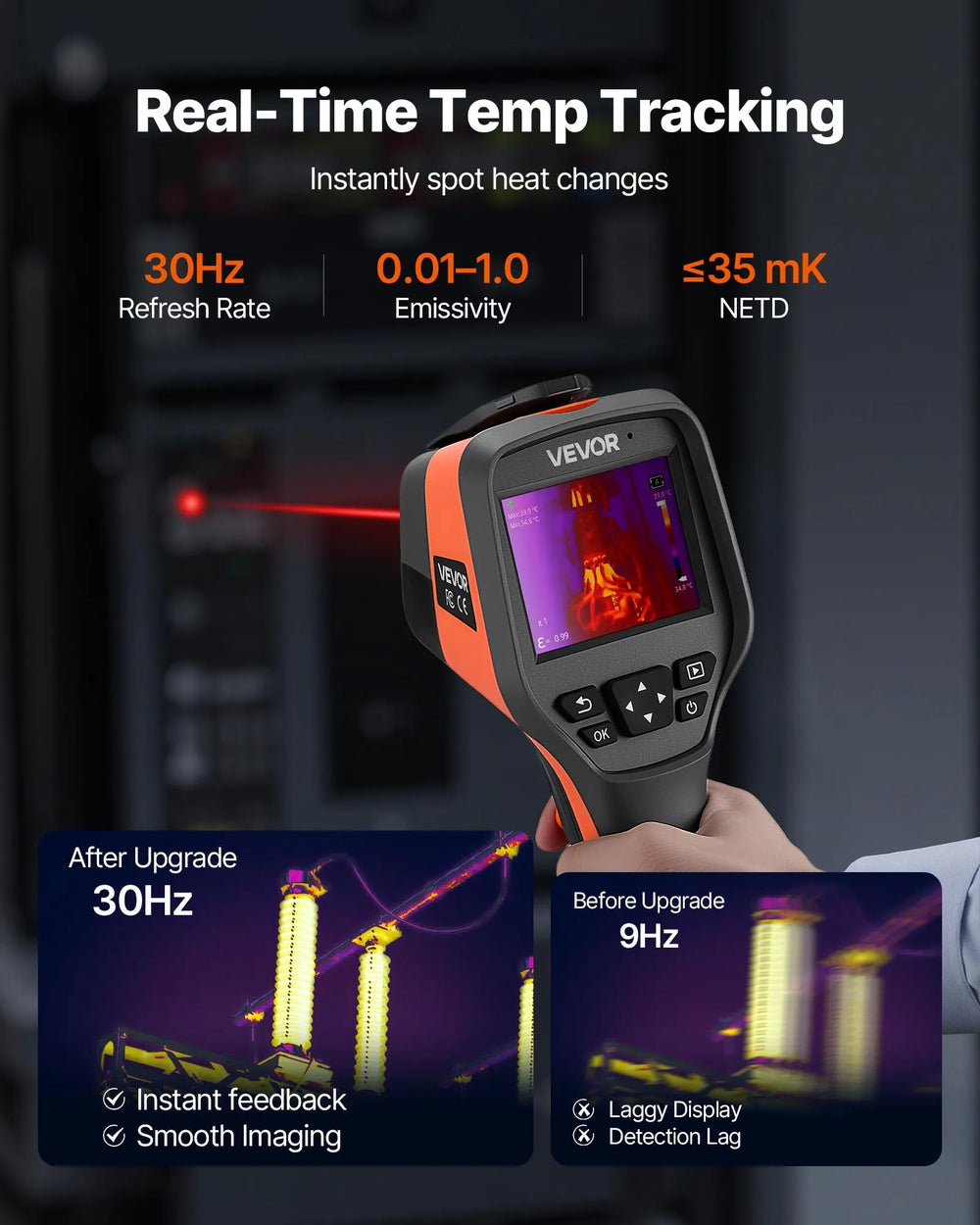 Vevor Thermal Imaging Camera 384 x 288 IR Resolution 5MP 3.5" Touch Screen Wi-Fi New