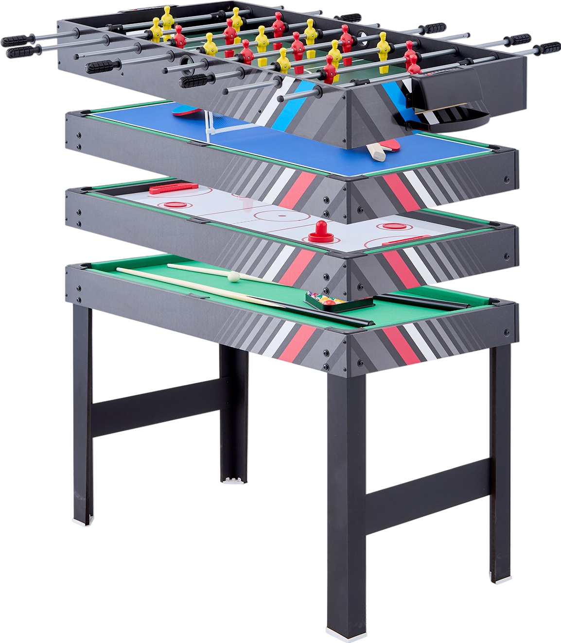 Vevor 4-in-1 Combo Game Table Hockey Foosball Ping Pong Billiards 48