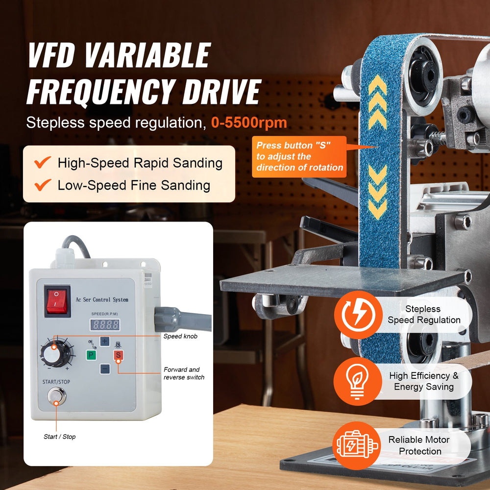 VEVOR Belt Grinder Sander 72 x 2-Inch Belt Polisher with VFD 3 Grinding VEVOR Belt Grinder Sander 72 x 2-Inch Belt Polisher with VFD 3 Grinding