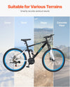 Vevor Mountain Bike 26" Wheels 21 Speed Full Suspension Dual Disc Brakes New