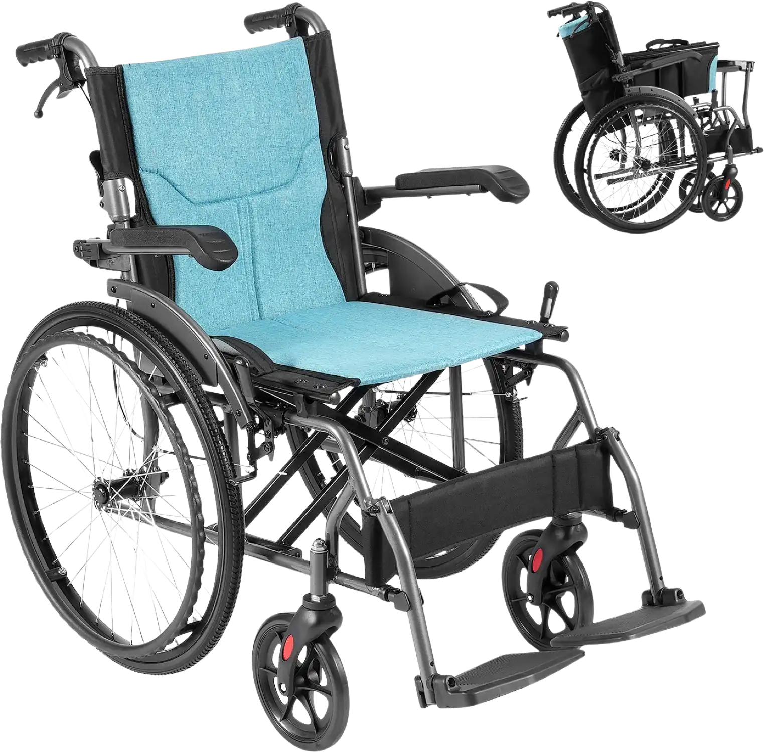 Vevor Wheelchair Foldable Ultra-Lightweight Aluminum Alloy 18