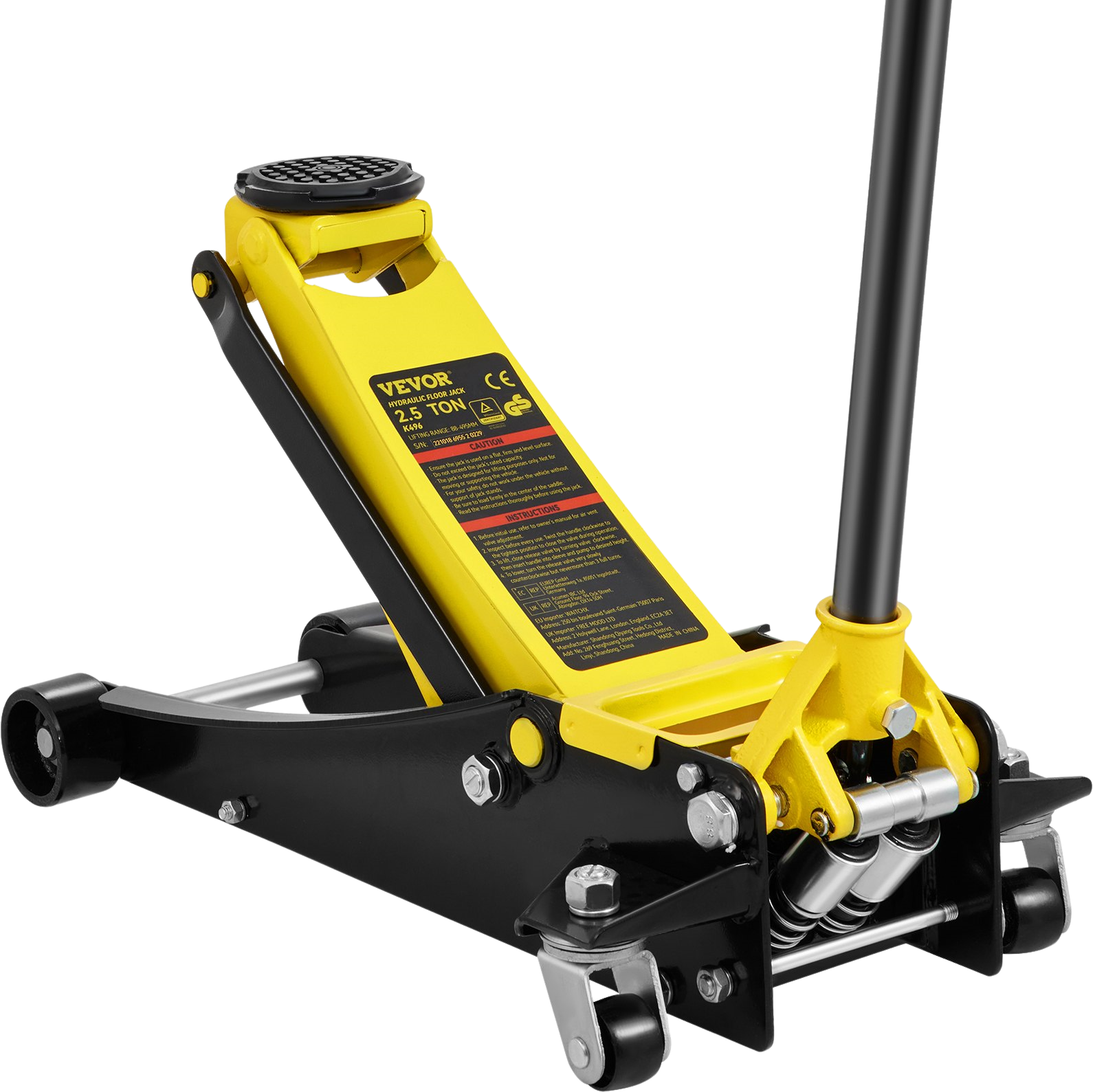 Vevor Floor Jack 5,500 Lbs. 2.5 Ton Steel Low Profile Dual Piston 3.64