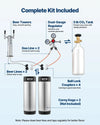 Vevor Beer Kegerator Dispenser Dual Tap Full Keg Capacity with CO2 Tank Temp Control New