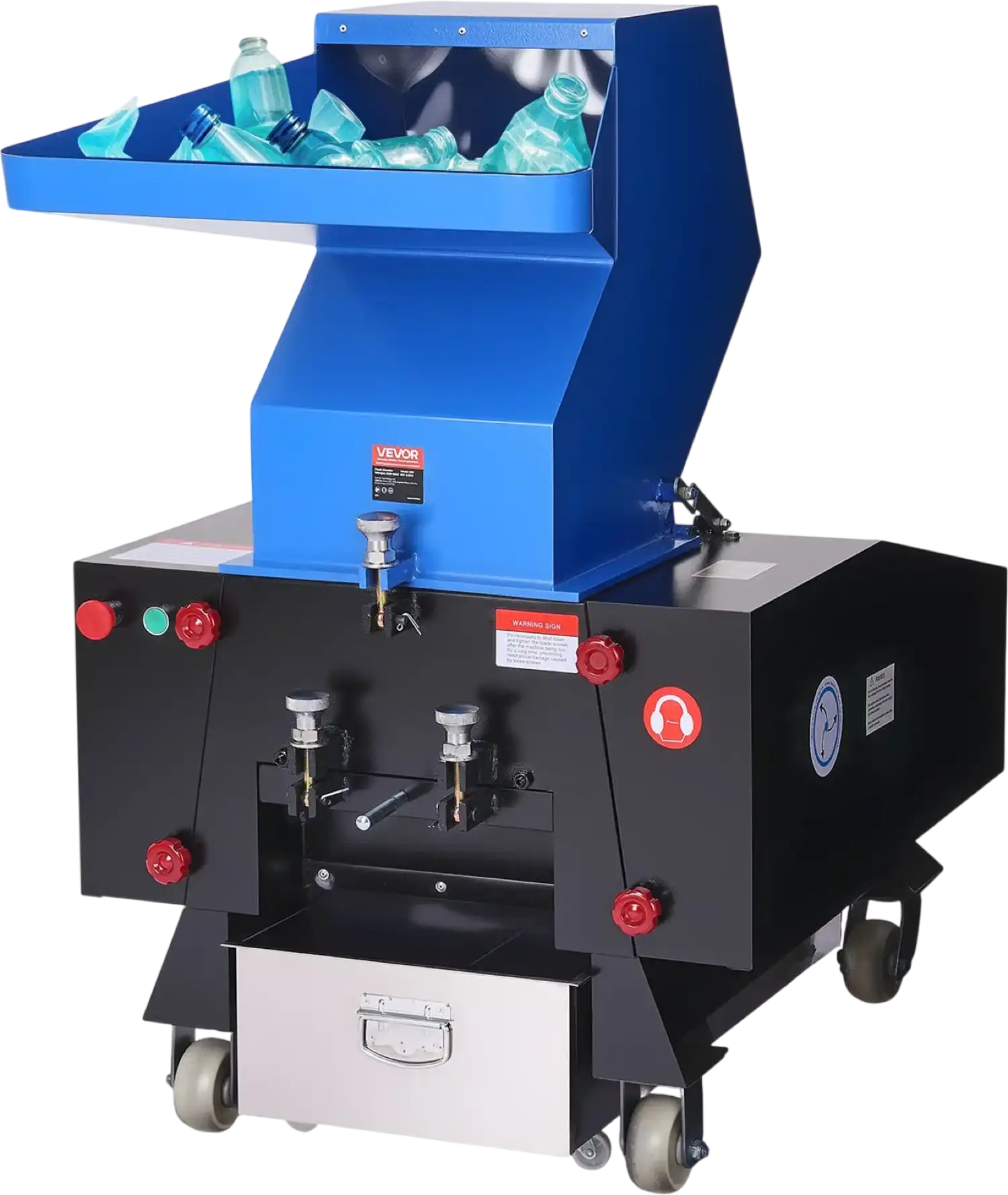 Vevor Plastic Shredder Crusher 5.5 HP 150-200 kg/h Capacity for PVC PTFE 220V New