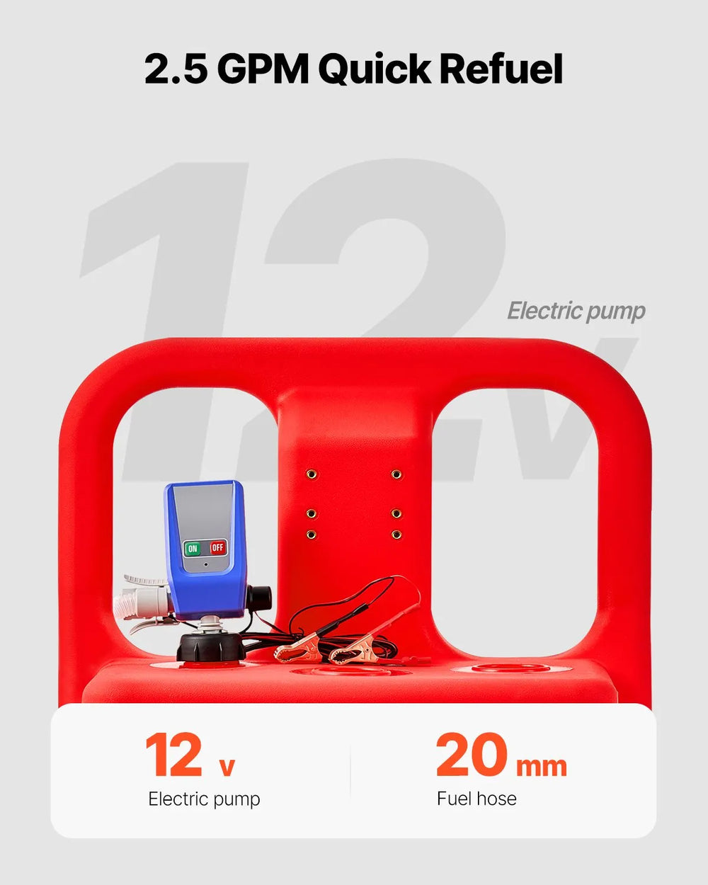 Vevor Plastic Fuel Caddy 32 Gallon Gasoline Diesel Tank with Electric Pump 2.5 GPM 12V New