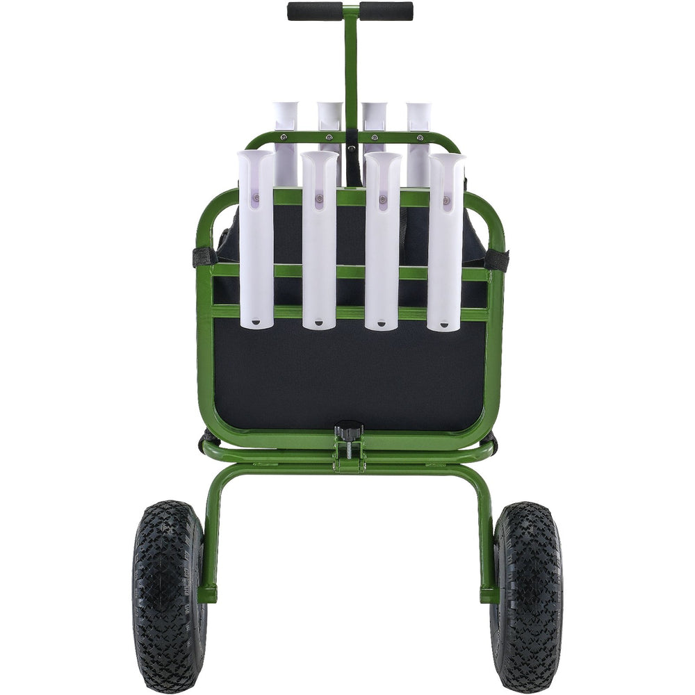 Vevor Beach Fishing Cart 300 lbs. Capacity 11" Balloon Tires Heavy-Duty Steel with 8 Rod Holders New