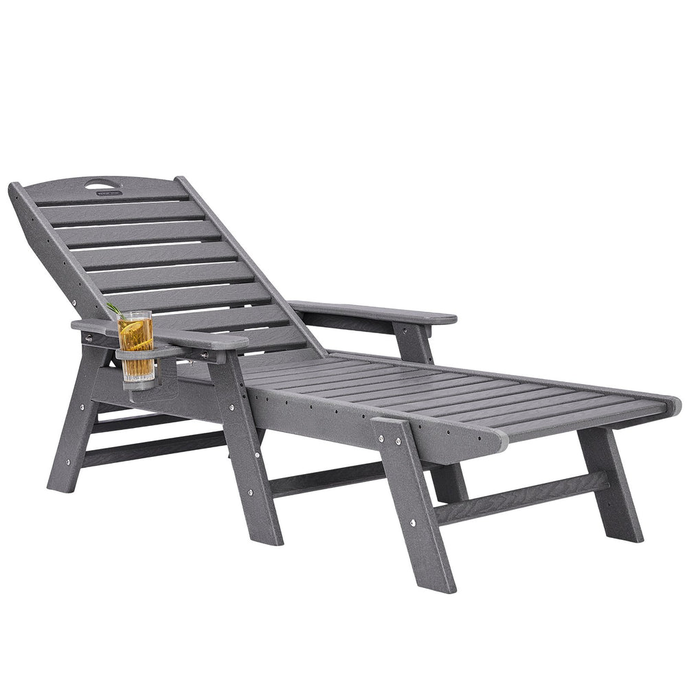 Vevor Chaise Lounge Chair Adjustable Patio Reclining Bench Lounger New