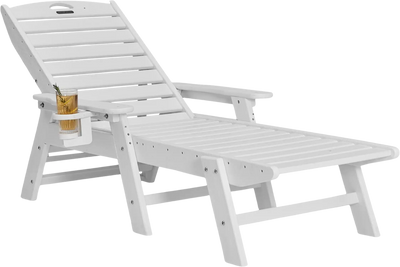 Vevor Chaise Lounge Chair Adjustable Patio Reclining Bench Lounger New