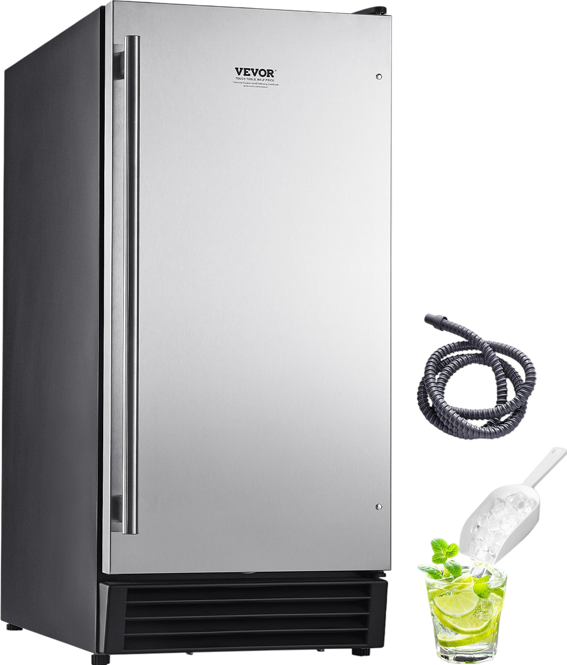 Vevor Undercounter Ice Maker 50 Lbs/Day with Drain Pump 22 Lbs Storage Capacity New