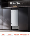Vevor Undercounter Ice Maker 80 lbs/Day with 26 lbs Storage Reversible Door New