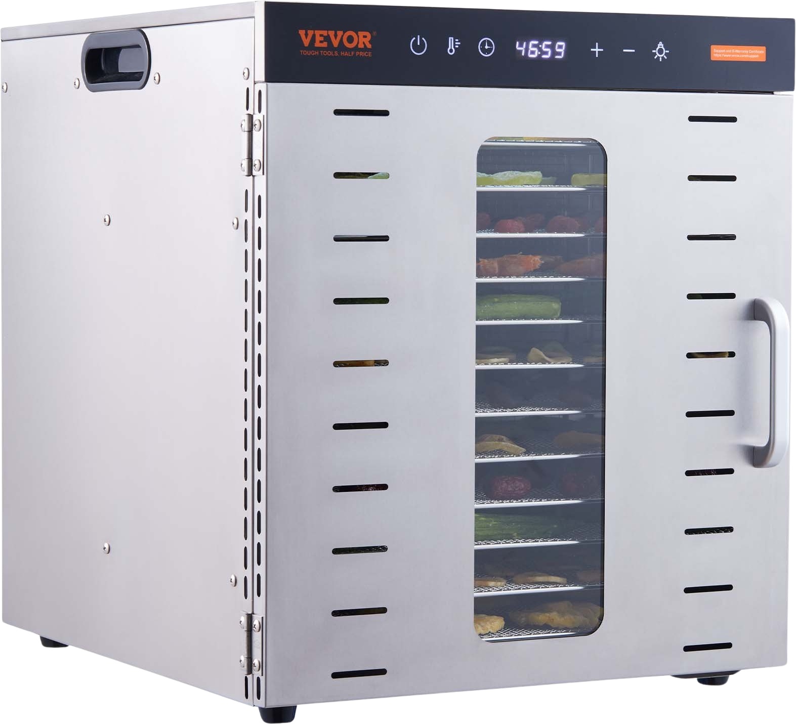 Vevor Food Dehydrator 1000W with Digital Adjustable Timer and Temperature 10 Drying Trays New