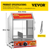 Vevor Hot Dog Steamer 2-Tier Electric Warmer with Glass Slide Doors 24.5QT Capacity New