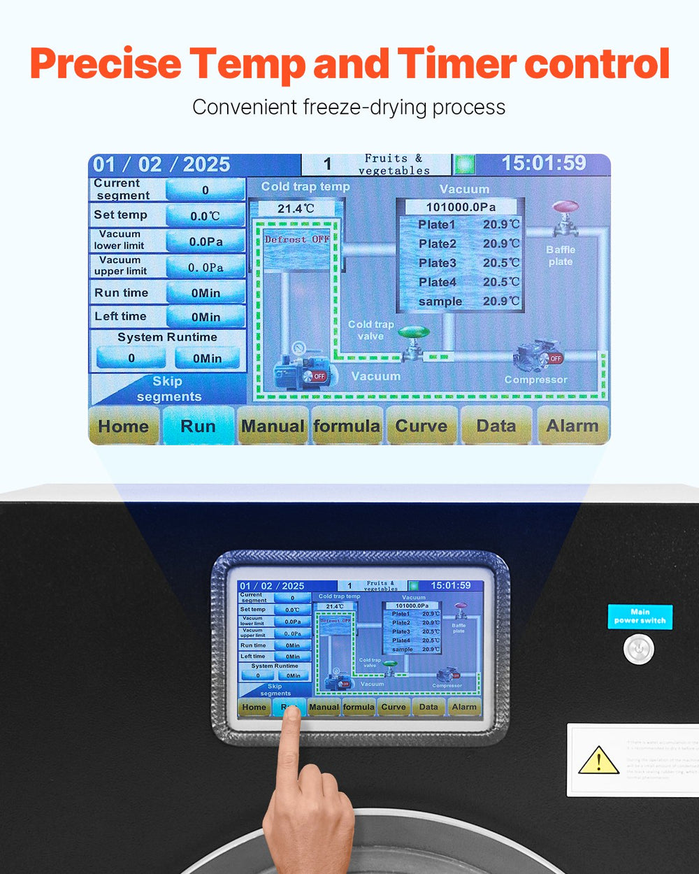 Vevor Freeze Dryer 4 Layer with Pump 8-13 Lbs Capacity 1550W New