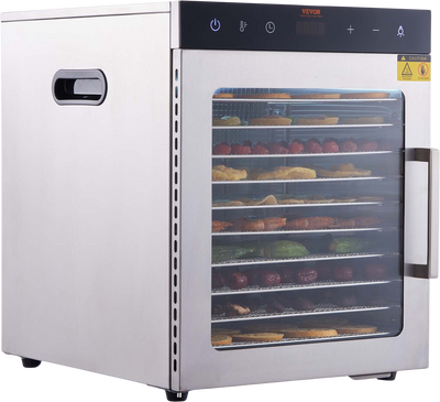 Vevor Food Dehydrator 800W with Digital Adjustable Timer and Temperature 10 Drying Trays New