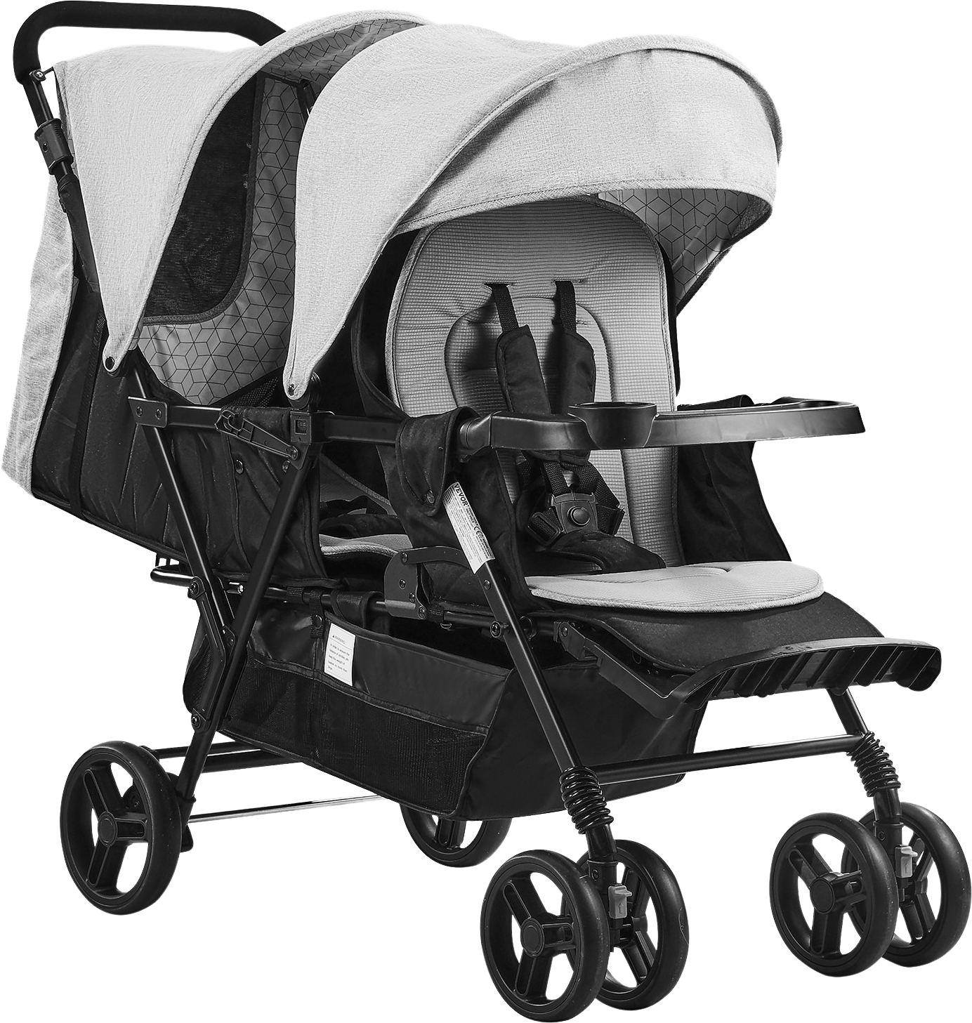 Vevor Double Stroller Foldable Lightweight with Front and Back Seating New